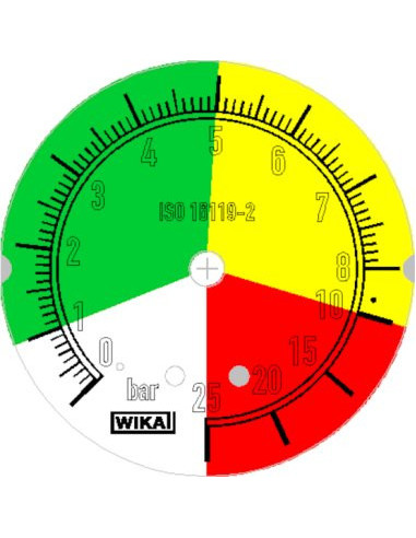 Manometr glic. 213.53 Wika G1/4B dolny, 63mm Kolor. pola 0...1...5...10...25bar do opryskiwaczy | Przyrządy Pomiarowe | Eshop Do