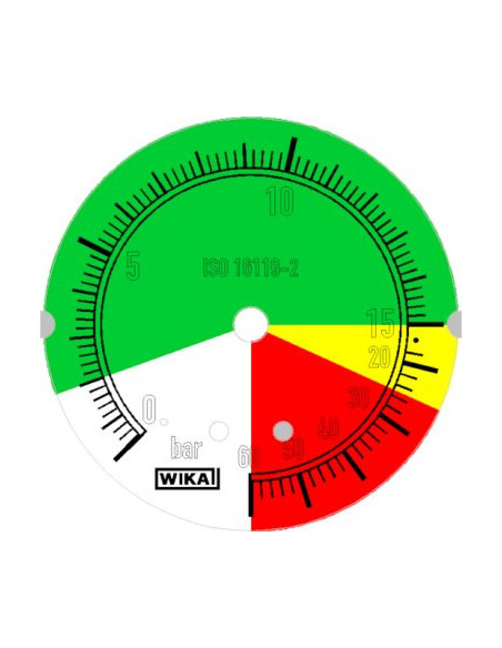 Manometr glic. 213.53 Wika G1/4B dolny, 63mm Kolor. pola 2...15...25...60 bar do opryskiwaczy | Przyrządy Pomiarowe | Eshop Dopa