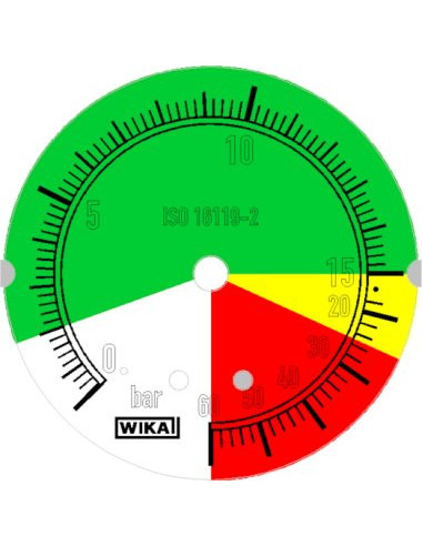 Manometr glic. 213.53 Wika G1/4B tylny, 63mm Kolor. pola 2...15...25...60 bar do opryskiwaczy | Przyrządy Pomiarowe | Eshop Dopa
