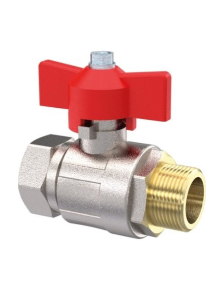Zawór kulowy mosiężny G 1/2' WZ 50Bar czerwona rączka motylkowa | Hydraulika | Eshop Dopak | Wszystko dla Przemysłu
