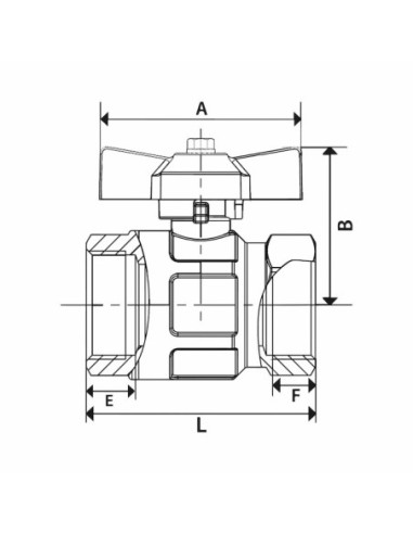 Zawór kulowy mosiężny G 1/2' WZ 50Bar czerwona rączka motylkowa | Hydraulika | Eshop Dopak | Wszystko dla Przemysłu