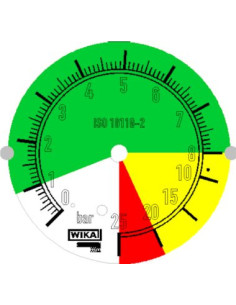 Manometr glic. 213.53 Wika G1/4B tylny, 63mm Kolor. pola 1...8...20...25 bar do opryskiwaczy | Przyrządy Pomiarowe | Eshop Dopak