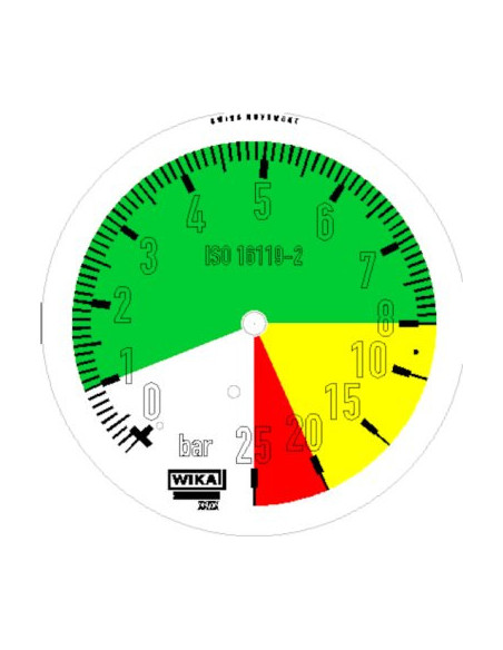 Manometr glic. 113.53 Wika G1/4B dolny, 100mm Kolor. pola 0...1...8...20...25bar do opryskiwaczy | Przyrządy Pomiarowe | Eshop D