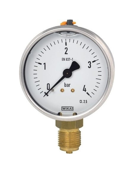 Manometr glic. 113.53 Wika G1/4B dolny, 100mm Kolor. pola 0...1...8...20...25bar do opryskiwaczy | Przyrządy Pomiarowe | Eshop D