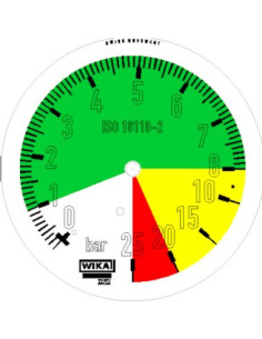 Manometr glic. 113.53 Wika G1/4B tylny centr 100mm Kolor. pola 0...1...8...20...25bar do opryskiwaczy | Przyrządy Pomiarowe | Es