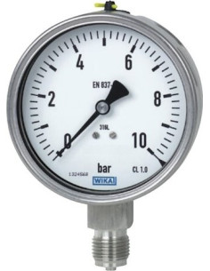 Manometr glic. nier. 233.50 Wika G1/4B dolny,100mm Kolor. pola 0...1...10...16..25bar do opryskiwaczy | Przyrządy Pomiarowe | Es 2