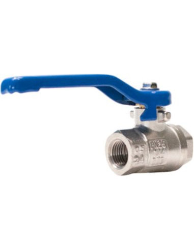 Zawór kulowy gwintowany G 3/8 PTFE WW PN 25bar mosiądz niklowany rączka niebieska stal | Hydraulika | Eshop Dopak | Wszystko dla