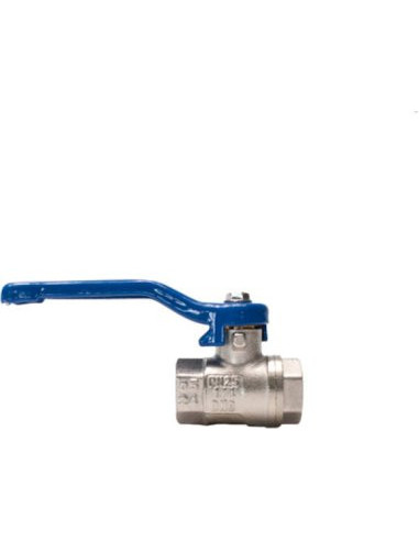 Zawór kulowy gwintowany G 1/2 PTFE WW PN 25bar mosiądz niklowany rączka niebieska stal | Hydraulika | Eshop Dopak | Wszystko dla