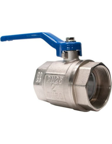 Zawór kulowy gwintowany G 1 PTFE WW PN 25bar mosiądz niklowany rączka niebieska stal | Hydraulika | Eshop Dopak | Wszystko dla P