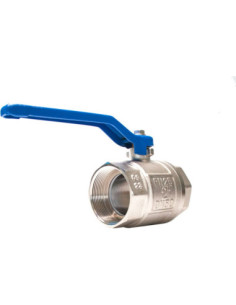 Zawór kulowy gwintowany G 1 1/2 PTFE WW PN 25bar mosiądz niklowany rączka niebieska stal | Hydraulika | Eshop Dopak | Wszystko d 2