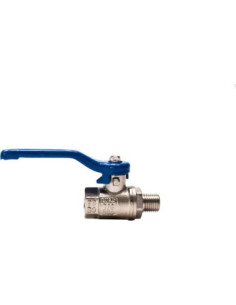 Zawór kulowy gwintowany G 3/8 PTFE WZ PN 25bar mosiądz niklowany rączka niebieska stal | Hydraulika | Eshop Dopak | Wszystko dla