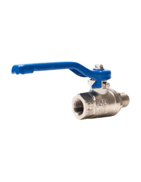 Zawór kulowy gwintowany G 3/8 PTFE WZ PN 25bar mosiądz niklowany rączka niebieska stal | Hydraulika | Eshop Dopak | Wszystko dla