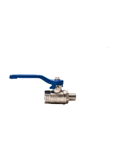 Zawór kulowy gwintowany G 1/2 PTFE WZ PN 25bar mosiądz niklowany rączka niebieska stal | Hydraulika | Eshop Dopak | Wszystko dla