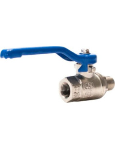 Zawór kulowy gwintowany G 1/2 PTFE WZ PN 25bar mosiądz niklowany rączka niebieska stal | Hydraulika | Eshop Dopak | Wszystko dla 2