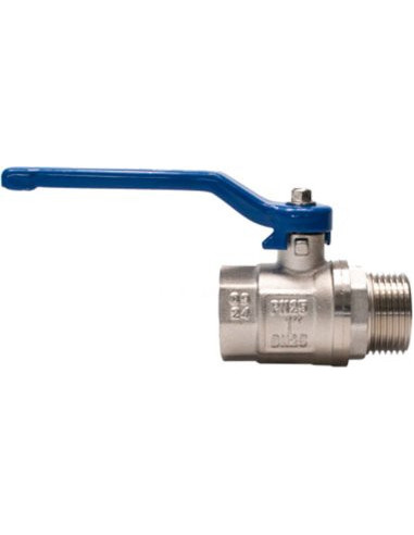 Zawór kulowy gwintowany G 1 PTFE WZ PN 25bar mosiądz niklowany rączka niebieska stal | Hydraulika | Eshop Dopak | Wszystko dla P