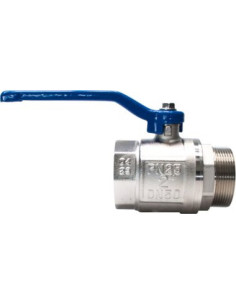 Zawór kulowy gwintowany G 1 1/4 PTFE WZ PN 25bar mosiądz niklowany rączka niebieska stal | Hydraulika | Eshop Dopak | Wszystko d