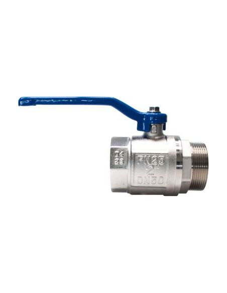 Zawór kulowy gwintowany G 1 1/4 PTFE WZ PN 25bar mosiądz niklowany rączka niebieska stal | Hydraulika | Eshop Dopak | Wszystko d