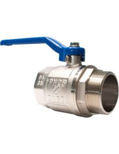 Zawór kulowy gwintowany G 1 1/4 PTFE WZ PN 25bar mosiądz niklowany rączka niebieska stal | Hydraulika | Eshop Dopak | Wszystko d 2