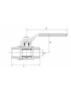 Zawór kul. 2-częściowy G1 1/2" WW PN63 stal nierdzewna długość wg normy DIN 3202-M3 | Hydraulika | Eshop Dopak | Wszystko dla Pr 2