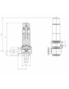 Higieniczny kątowy zawór bezpieczeństwa, DN 25 Potw12 bar, stal nierdzewna, z mieszkiem, EPDM | Hydraulika | Eshop Dopak | Wszys 2