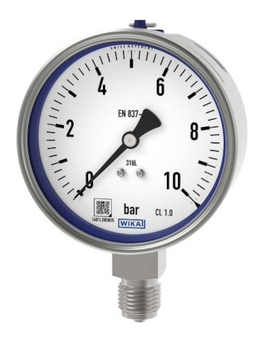Manometr kwasoodporny radialny, model 232.50 G1/2R, 100mm, 0-0,6bar, kl. 1,0 | Przyrządy Pomiarowe | Eshop Dopak | Wszystko dla 