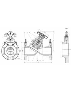 Zawór balansowy Zetkama fig. 447 DN400 PN16 żeliwo sferoidalne EN-GJS-400-18-LT wyk. 72 | Hydraulika | Eshop Dopak | Wszystko dl 2
