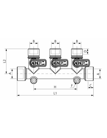 Kolektor Ghilux 3/8" z 3 zaworami kulowymi 1/4" | Hydraulika | Eshop Dopak | Wszystko dla Przemysłu