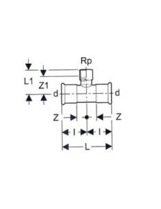 Trójnik fi88,9x3/4''GWx88,9, 90 stopni, C-STAHL-M, 90 stopni, stal węglowa, EFFEBI-PRESS | Pneumatyka | Eshop Dopak | Wszystko d 2