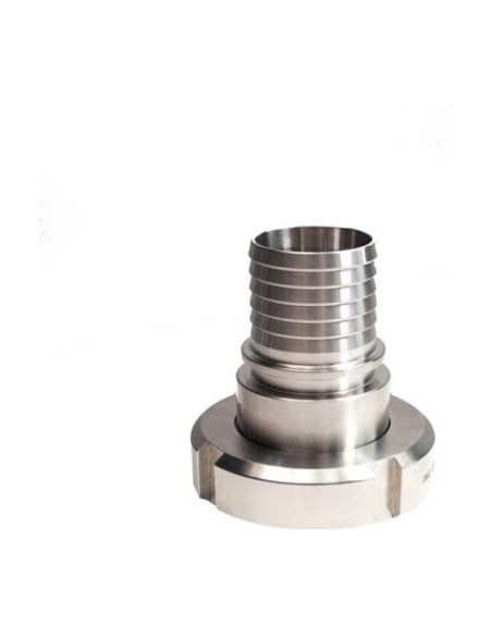 Końcówka DIN 11851 z nakrętką, DN32, GW RD58x1/6" ogon karbowany, pod obejmę skorupową, AISI 316/304 | Przewody i Złącza | Eshop