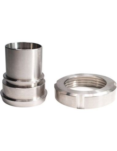 Końcówka DIN 11851 z nakrętką, DN15, GW RD34x1/8" ogon gładki, pod obejmę skorupową, AISI 316/304 | Przewody i Złącza | Eshop Do