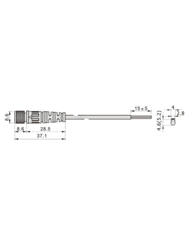DMSH-M08 Czujnik położenia tłoka 2-przew ,kabel 0,5mb zakończony wtykiem M8 | Pneumatyka | Eshop Dopak | Wszystko dla Przemysłu