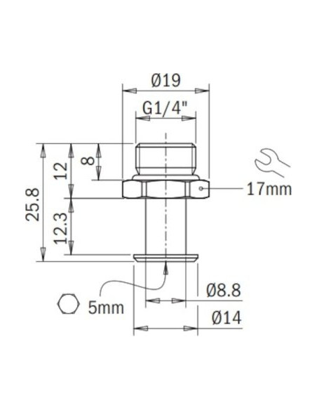 FT.G14M.E17 Mocowanie do przyssawki G 1/4 GZ, 17mm imbus. | Pneumatyka | Eshop Dopak | Wszystko dla Przemysłu