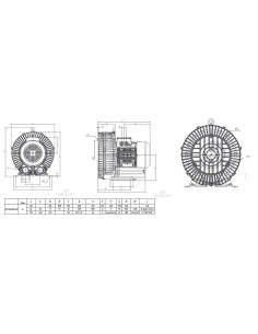 Dmuchawa bocznokanałowa 520 m3/h, 4 kW,  200 mbar/-200 mbar, 400V | Pneumatyka | Eshop Dopak | Wszystko dla Przemysłu 2