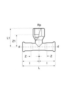 Trójnik fi22x3/4''GWx22, EDELSTAHL-M, stal nierdzewna 316L, EFFEBI-PRESS | Pneumatyka | Eshop Dopak | Wszystko dla Przemysłu 2