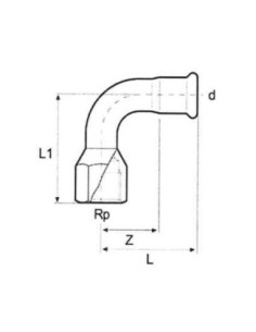 Kolano fi22x3/4'' GW, 90 stopni, EDELSTAHL-M, stal nierdzewna 316L, EFFEBI-PRESS | Pneumatyka | Eshop Dopak | Wszystko dla Przem 2