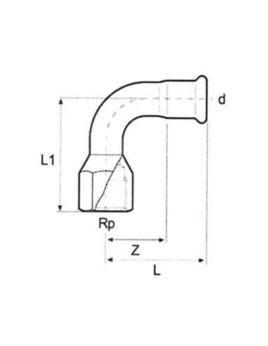 Kolano fi22x3/4'' GW, 90 stopni, EDELSTAHL-M, stal nierdzewna 316L, EFFEBI-PRESS | Pneumatyka | Eshop Dopak | Wszystko dla Przem