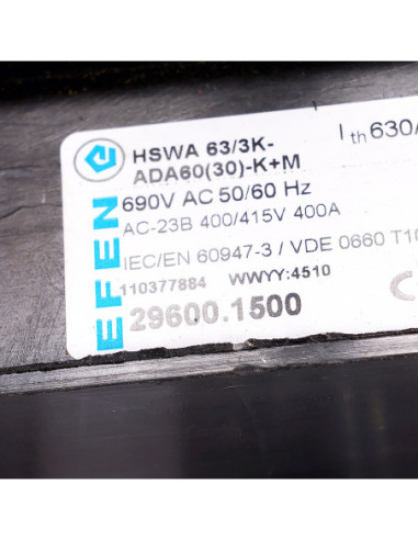 Rozłącznik izolacyjny HSWA 63/3K, 29600.1500, EFEN | Elektryka | Eshop Dopak | Wszystko dla Przemysłu