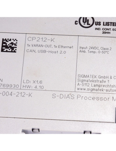 Sterownik CP212-K, 20-004-212-K, SIGMATEK | Elektronika | Eshop Dopak | Wszystko dla Przemysłu