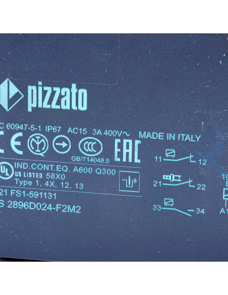 Wyłącznik bezpieczeństwa z ryglem, FS 2896D024-F2M2, Pizzato | Elektryka | Eshop Dopak | Wszystko dla Przemysłu