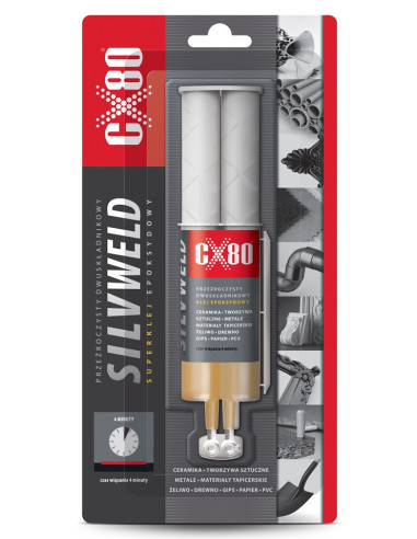 SILV WELD Żywica 24ML  STRZYKAWKA BLISTER CX80 60079 | CX80 Chemia Techniczna – Smary, Kleje i Preparaty | Eshop Dopak