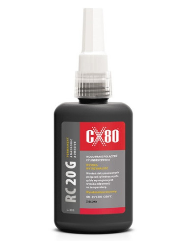 RC20G KLEJ ANAEROBOWY 50ML ZIELONY Klej wysokotemperaturowy do montażu łożysk, pierścieni CX80 60113 | CX80 Kleje Anaerobowe – D