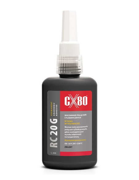 RC20G KLEJ ANAEROBOWY 50ML ZIELONY Klej wysokotemperaturowy do montażu łożysk, pierścieni CX80 60113 | CX80 Kleje Anaerobowe – D