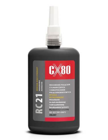 RC21 KLEJ ANAEROBOWY 250ML klej do stali nierdzewnej - mocowanie połączeń cylindrycznych i połączeń gwintowych CX80 48340 | CX80