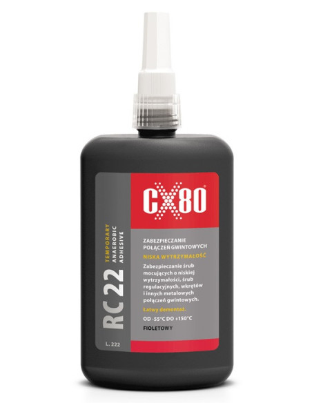 RC22 KLEJ ANAEROBOWY 250ML FIOLETOWY Klej niskowytrzymale zabezpieczenie gwintów CX80 60115 | CX80 Kleje Anaerobowe – Do Gwintów