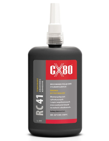 RC41 KLEJ ANAEROBOWY 250ML BURSZTYNOWY Klej do mocowania części walcowatych o średniej wytrzymałości CX80 60256 | CX80 Kleje Ana