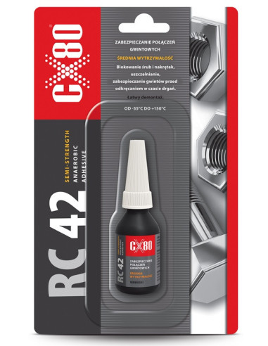 RC42 KLEJ ANAEROBOWY 10ML BLISTER NIEBIESKI Klej średniowytrzymałe zabezpieczenie do gwintów CX80 60182 | CX80 Kleje Anaerobowe