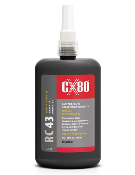 RC43 KLEJ ANAEROBOWY 250ML NIEBIESKI Klej średniowytrzymałe zabezpieczenie do gwintów CX80 60120 | CX80 Kleje Anaerobowe – Do Gw