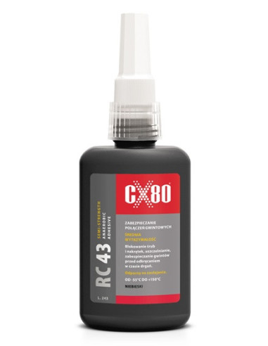 RC43 KLEJ ANAEROBOWY 50ML NIEBIESKI Klej średniowytrzymałe zabezpieczenie do gwintów CX80 60088 | CX80 Kleje Anaerobowe – Do Gwi