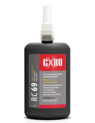 RC69 USZCZELNIACZ ANAEROBOWY 250ML BRĄZOWY Uszczelniacz do metalowych gwintów drobnozwojowych CX80 60117 | CX80 Kleje Anaerobowe