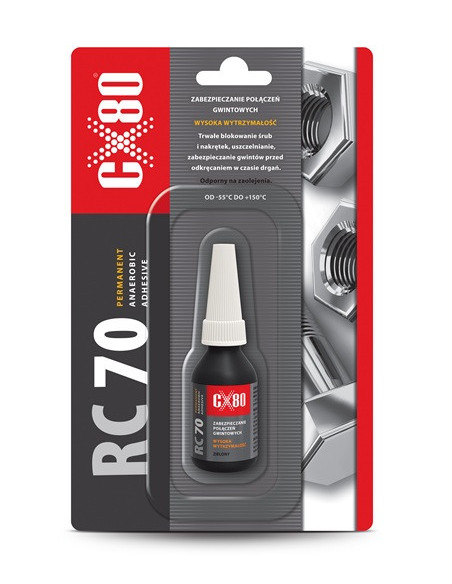 RC70 KLEJ ANAEROBOWY 10ML BLISTER ZIELONY Klej trwały do śrub CX80 60184 | CX80 Kleje Anaerobowe – Do Gwintów i Łożysk | Eshop D